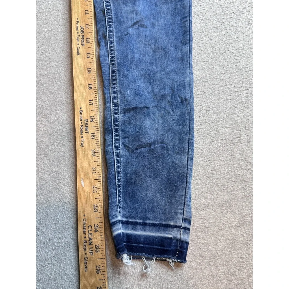 Justice Skinny Jeggings Jeans Girls 14 Medium Dark Wash Blue Denim‎ Released Hem